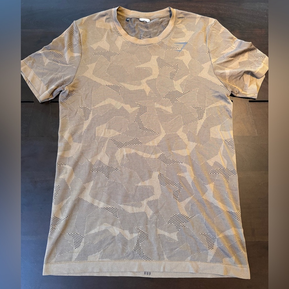 Gymshark Men’s Brown/Tan Active Tee (M)